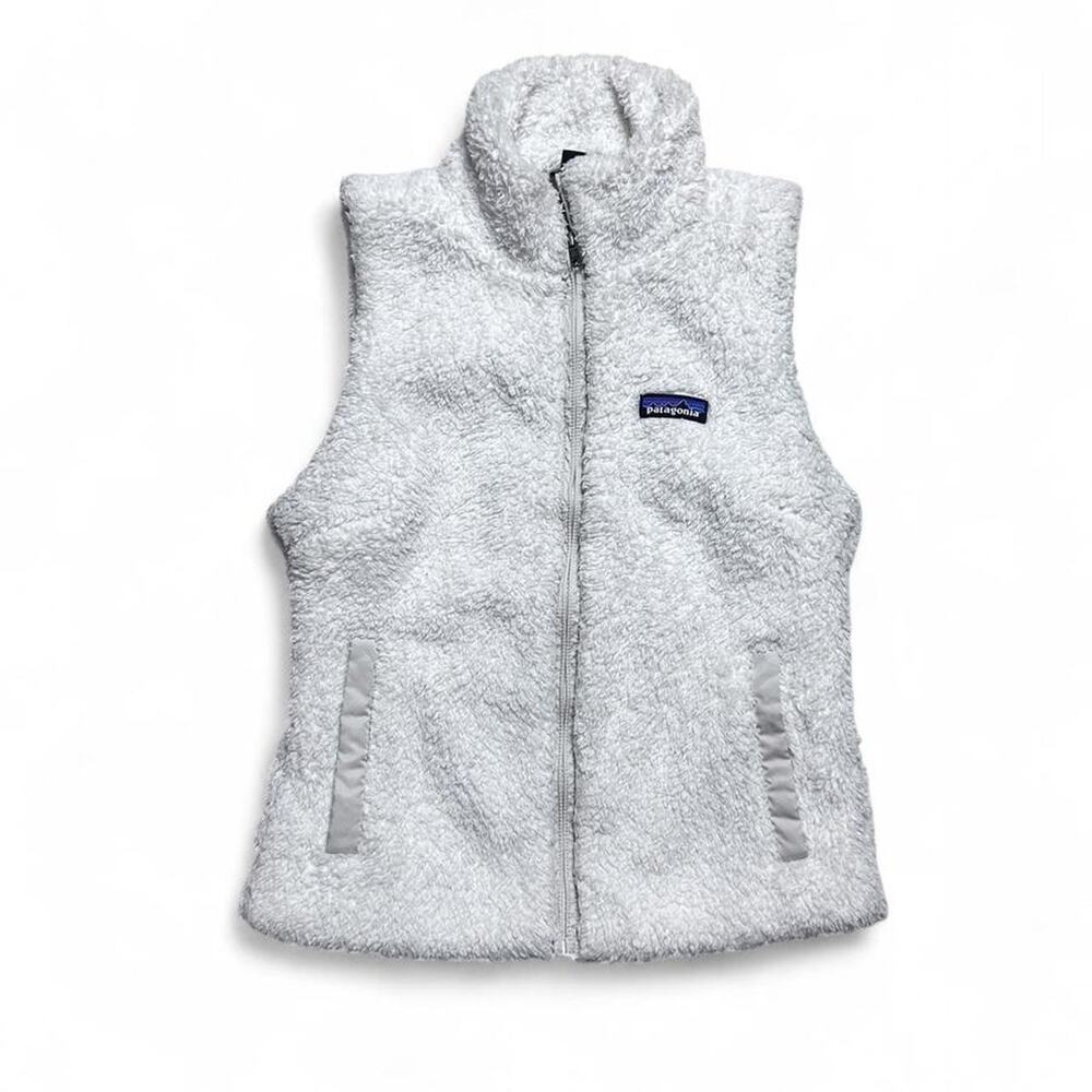 Patagonia Los Gatos White Sherpa Fleece Vest Jacket Womens Small